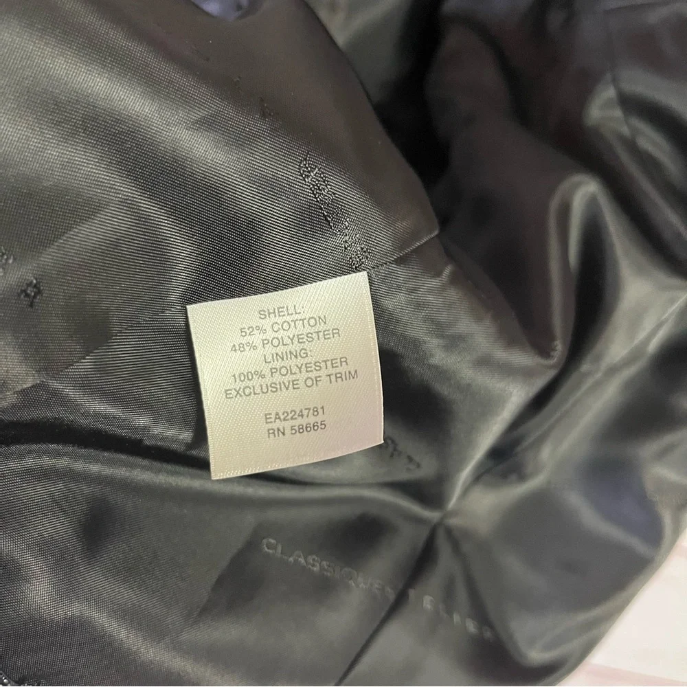 Classiques Entier Atelier Black Silver Collared 3/4‎ Sleeves Blazer Size Medium